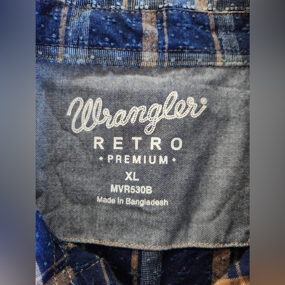 Wrangler Men’s Blue Retro Long Sleeve Button Down Size XL - Picture 6 of 10